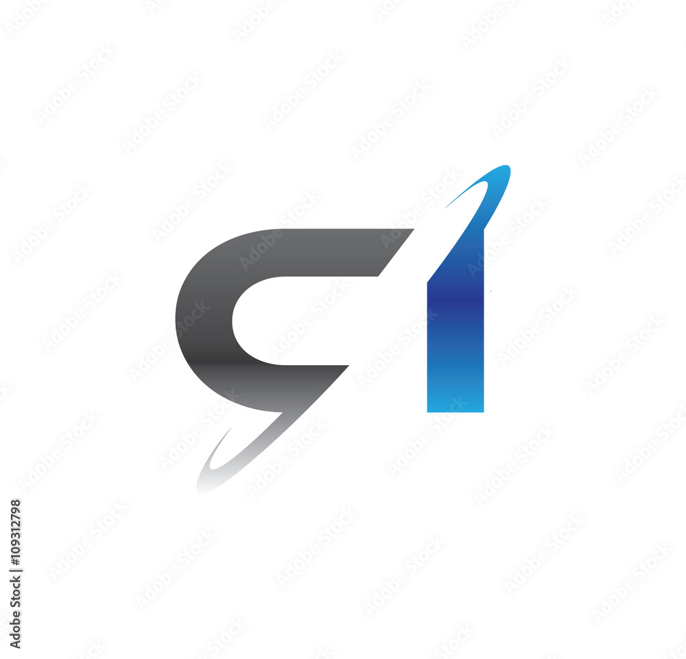 ci initial logo with double swoosh blue and grey ci initial logo with double swoosh blue and grey