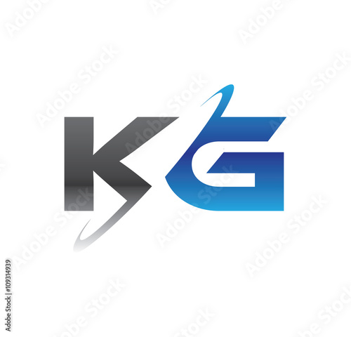 kg initial logo with double swoosh blue and grey photo