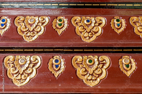 Thai wood carved pattern