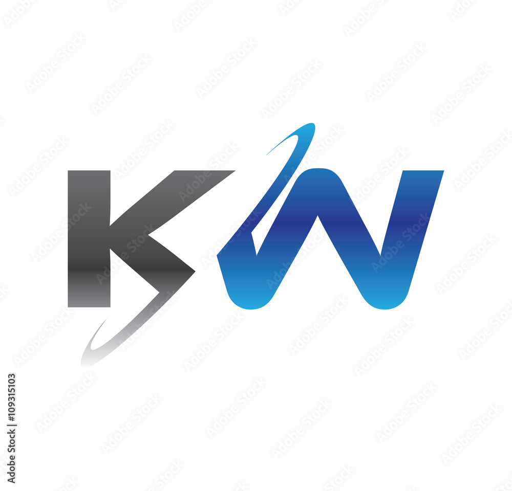 kw initial logo with double swoosh blue and grey kw initial logo with double swoosh blue and grey