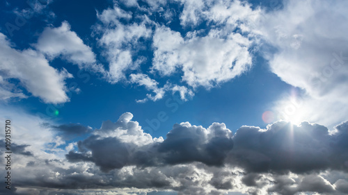 Canvas Print Beautiful blue sky with dramatic clouds
