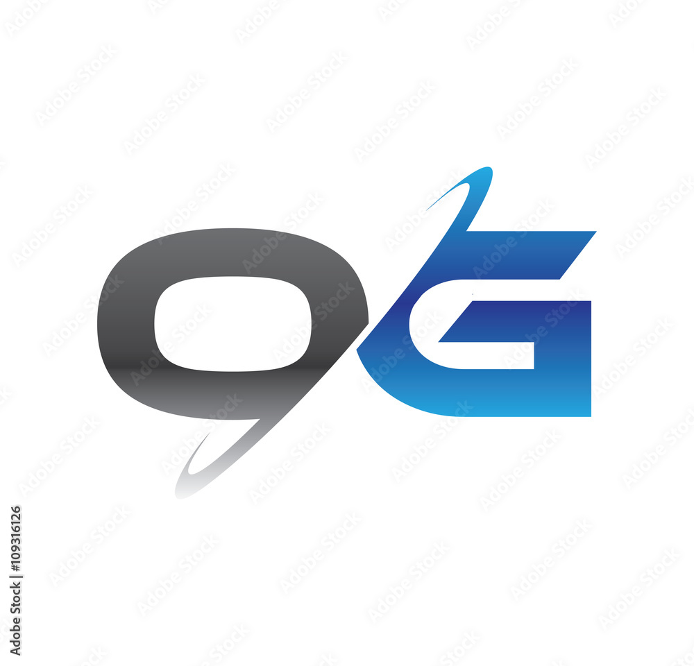 og initial logo with double swoosh blue and grey og initial logo with double swoosh blue and grey