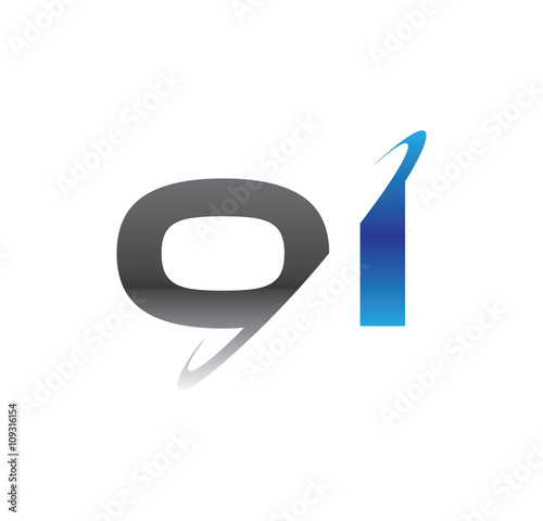 oi initial logo with double swoosh blue and grey