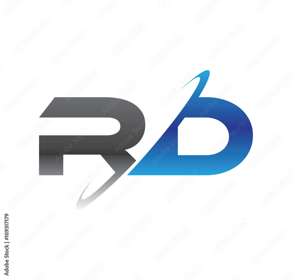 rd initial logo with double swoosh blue and grey rd initial logo with double swoosh blue and grey