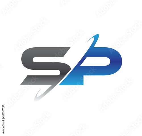 sp initial logo with double swoosh blue and grey Free Download sp initial logo with double swoosh blue and grey - GFXLoad