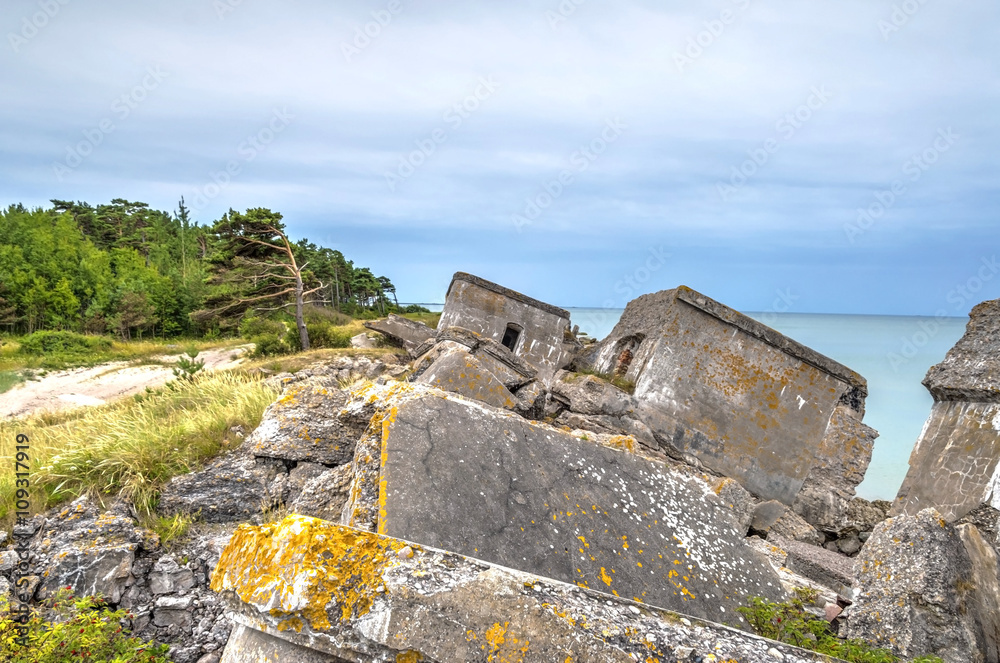 Abandoned remains of Northern forts of USSR