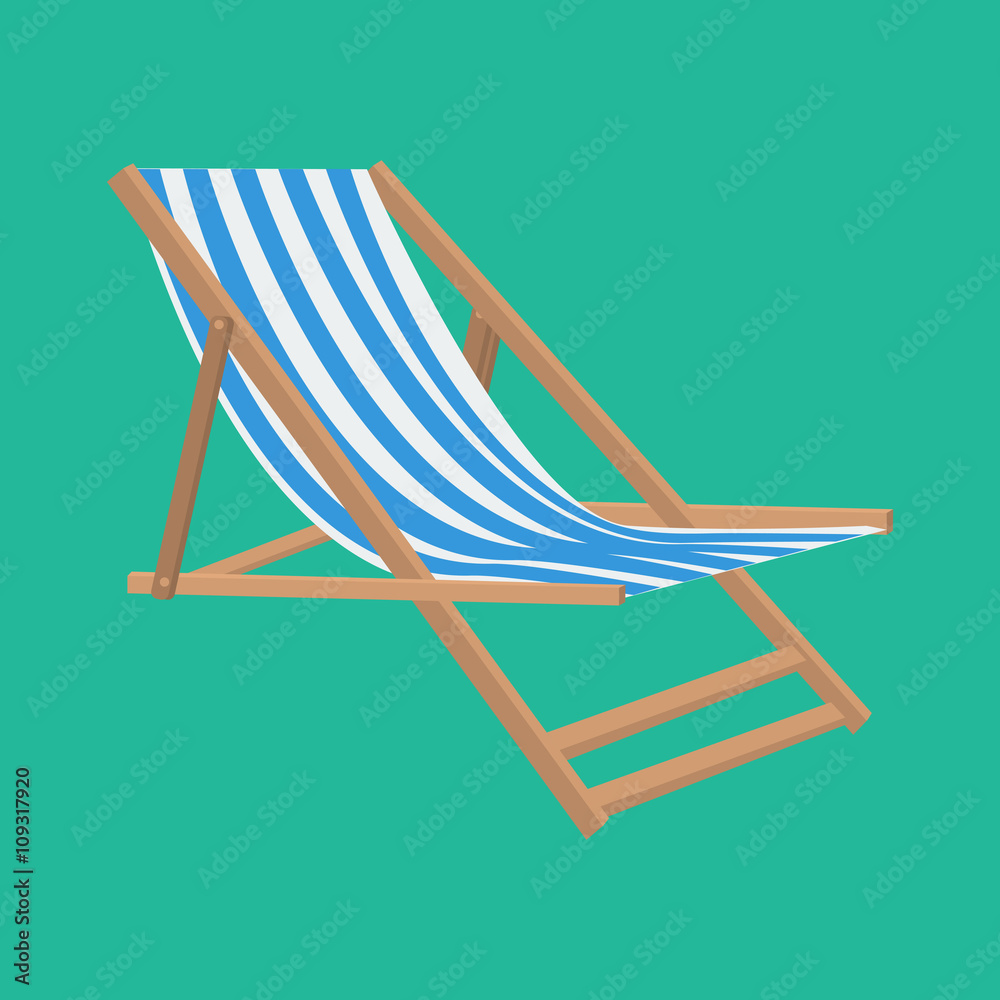 Vector flat style beach chair illustration