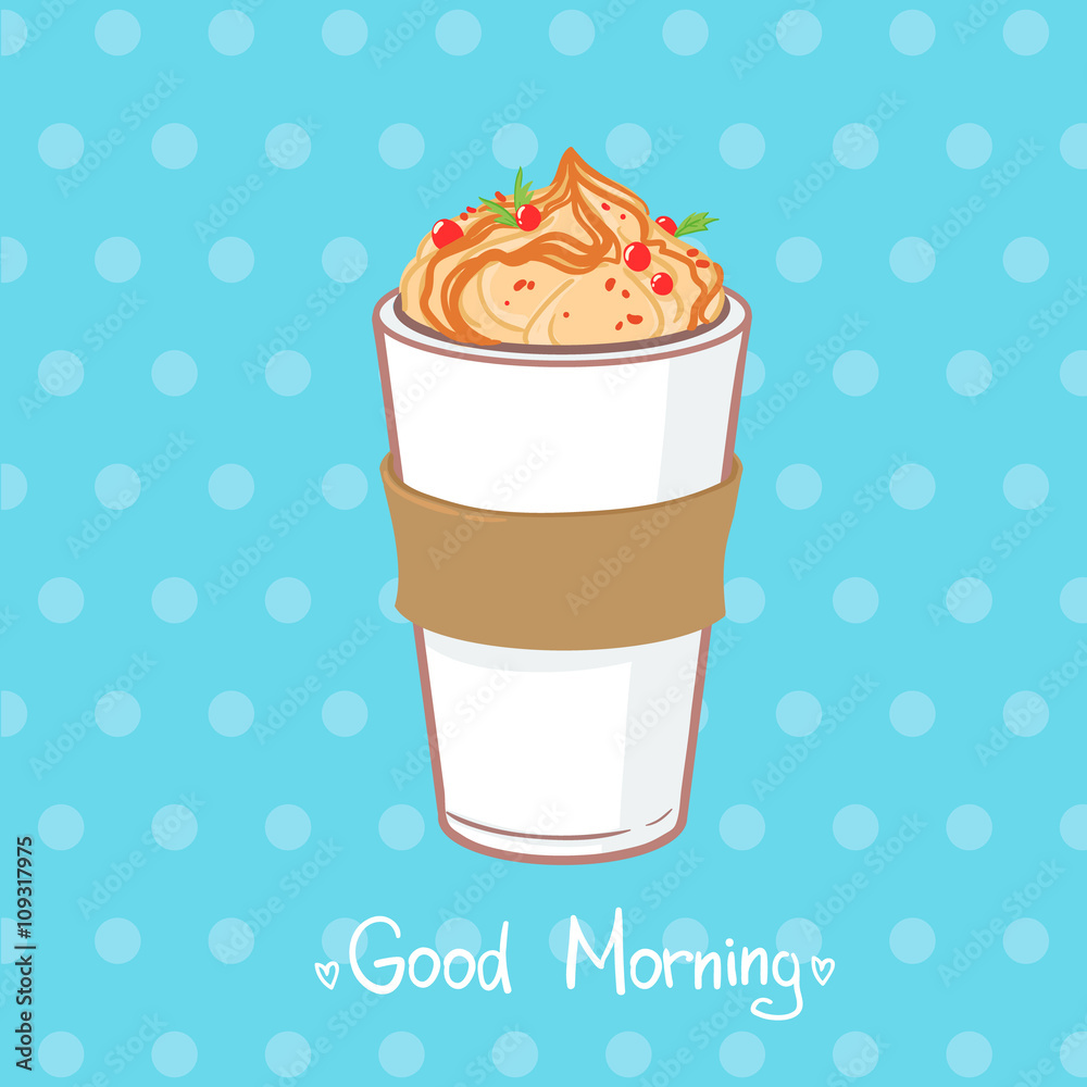 Hand drawn vector illustration - coffee drink with chocolate. Hand drawn vector illustration - coffee drink with chocolate.