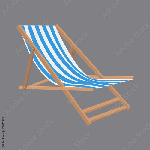 Canvas Print Vector flat style beach chair illustration