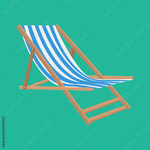 Vector flat style beach chair illustration