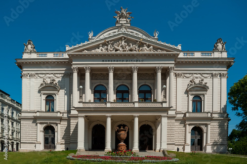 Mahen Theatre  which is located in Brno Malinovsky Square  Czech Republic. The neo-Renaissance building completed 1882.