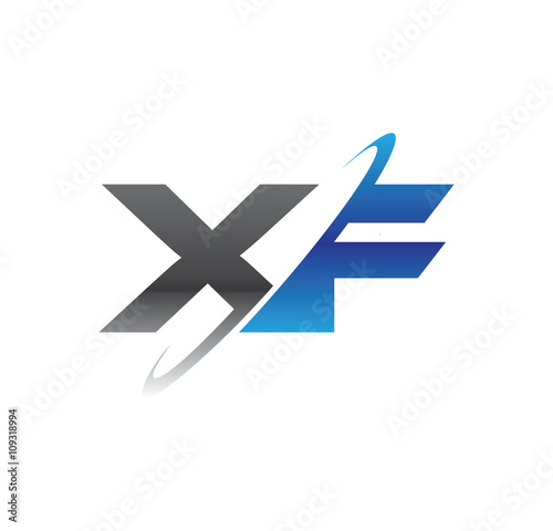 Free Download xf initial logo with double swoosh blue and grey - GFXLoad