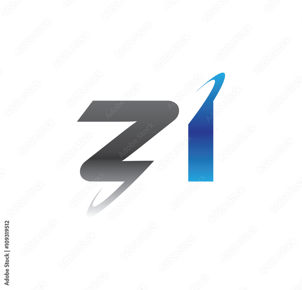 zi initial logo with double swoosh blue and grey zi initial logo with double swoosh blue and grey