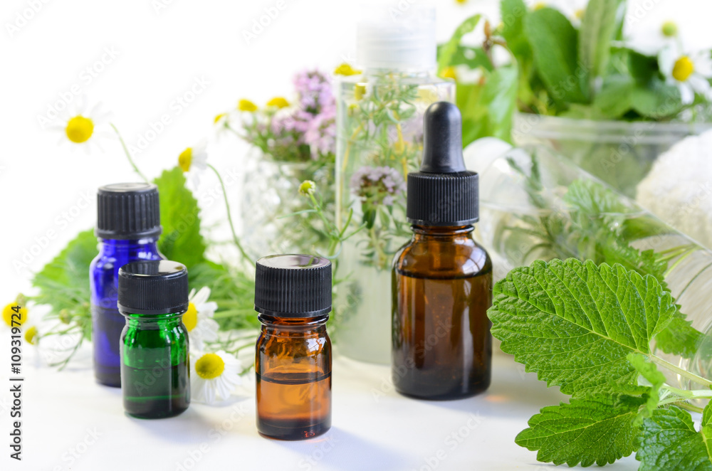 essential oils with herbal cosmetics and fresh herbs essential oils with herbal cosmetics and fresh herbs