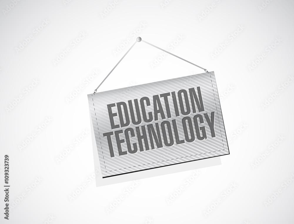 education technology banner sign concept education technology banner sign concept