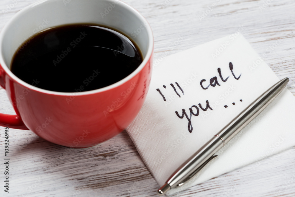 Message written on napkin Message written on napkin