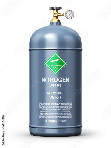 Liquefied nitrogen industrial gas container photo