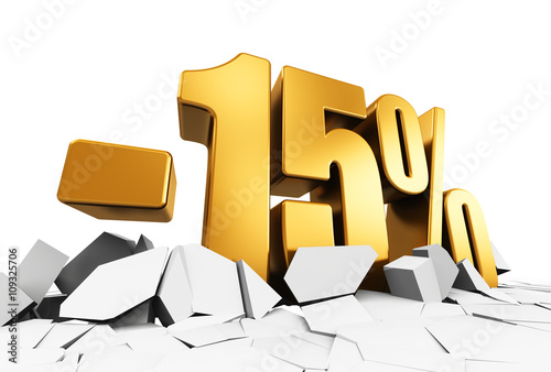 15 percent sale and discount advertisement concept