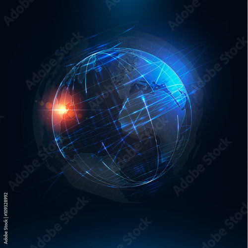 Abstract futuristic realistic earth Vector illustration