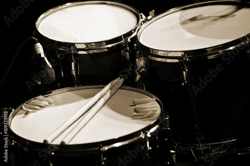 Detail of a drum kit