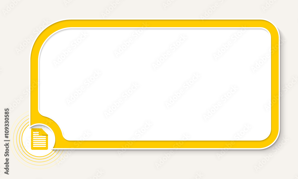 Yellow text box for your text and document icon Yellow text box for your text and document icon