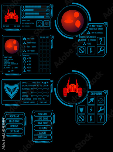 Vector elements for strategy space video game