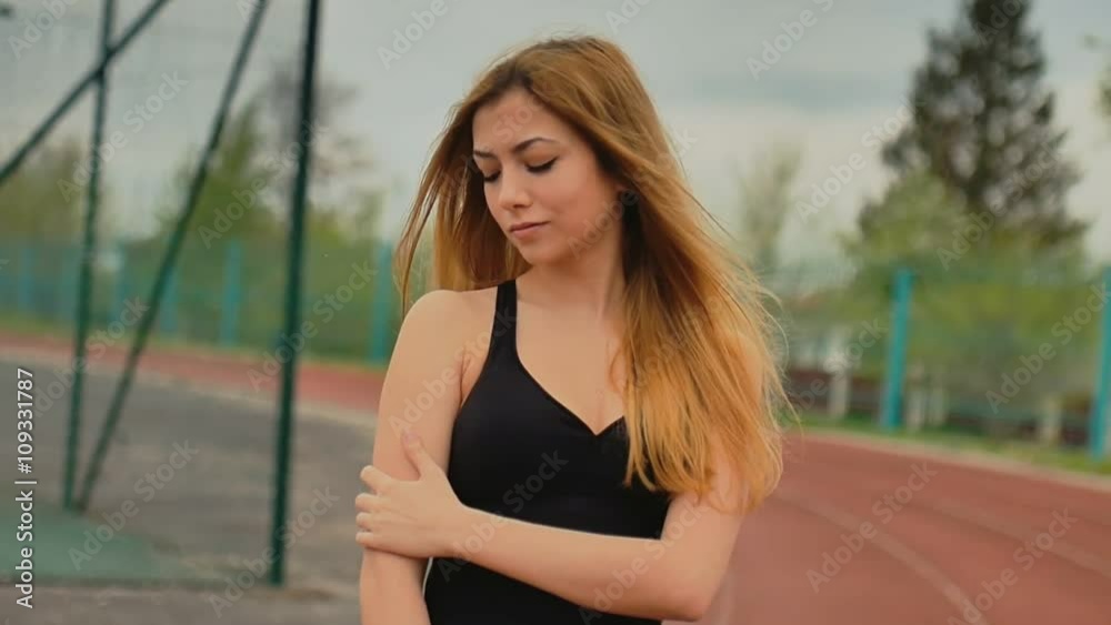 girl on treadmill stadium sports slow motion activities girl on treadmill stadium sports slow motion activities