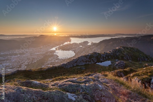 Sunset over Bergen, Norway