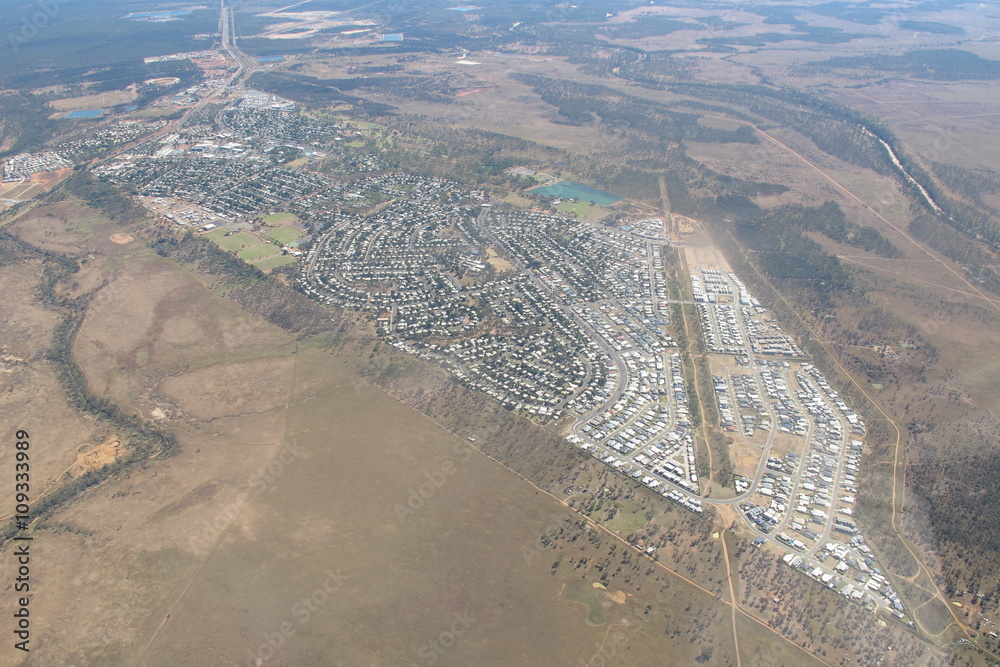 Aerial photography of  Moranbah, Queensland, Australia
