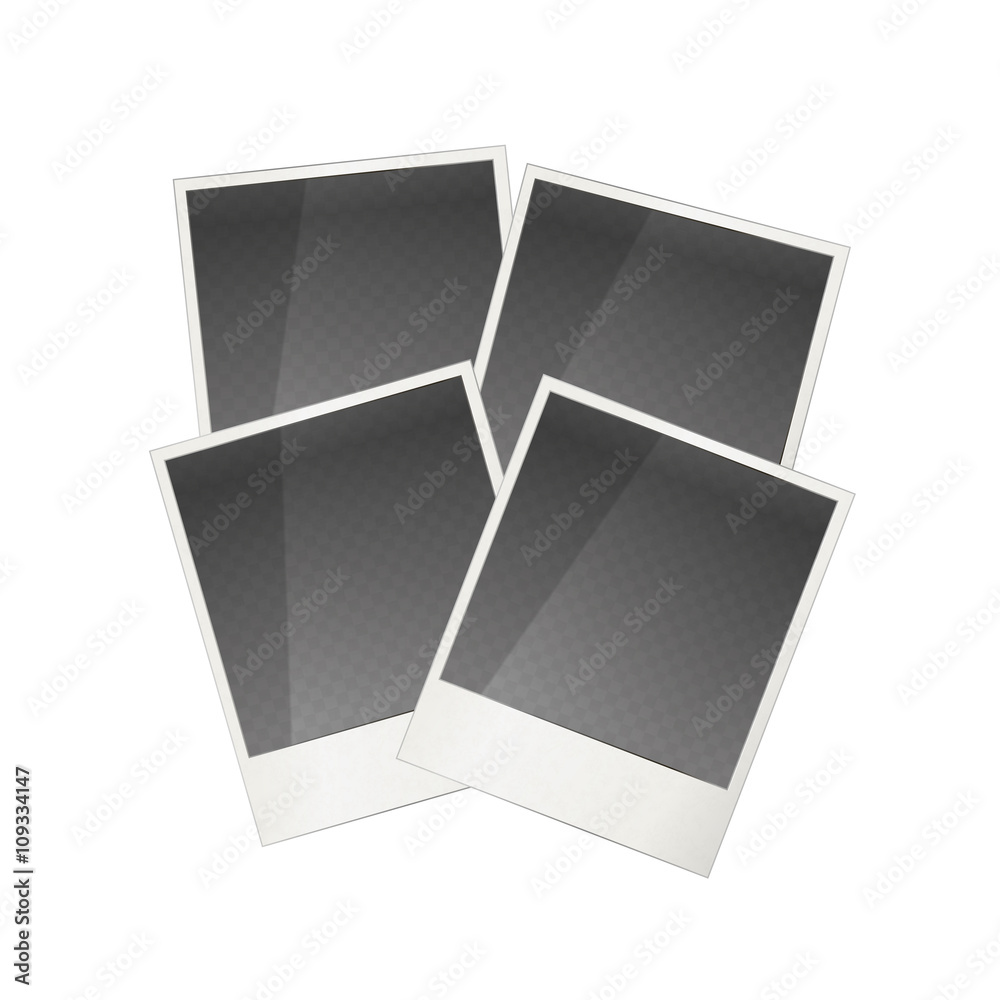 Four realistic polaroid photo frame on white Four realistic polaroid photo frame on white