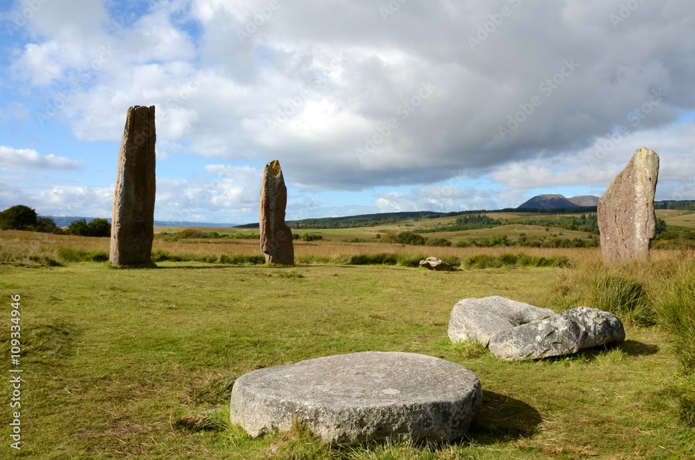 Machrie Standing Stones on the Isle of Arran, one of the 6 stone circles on the moor