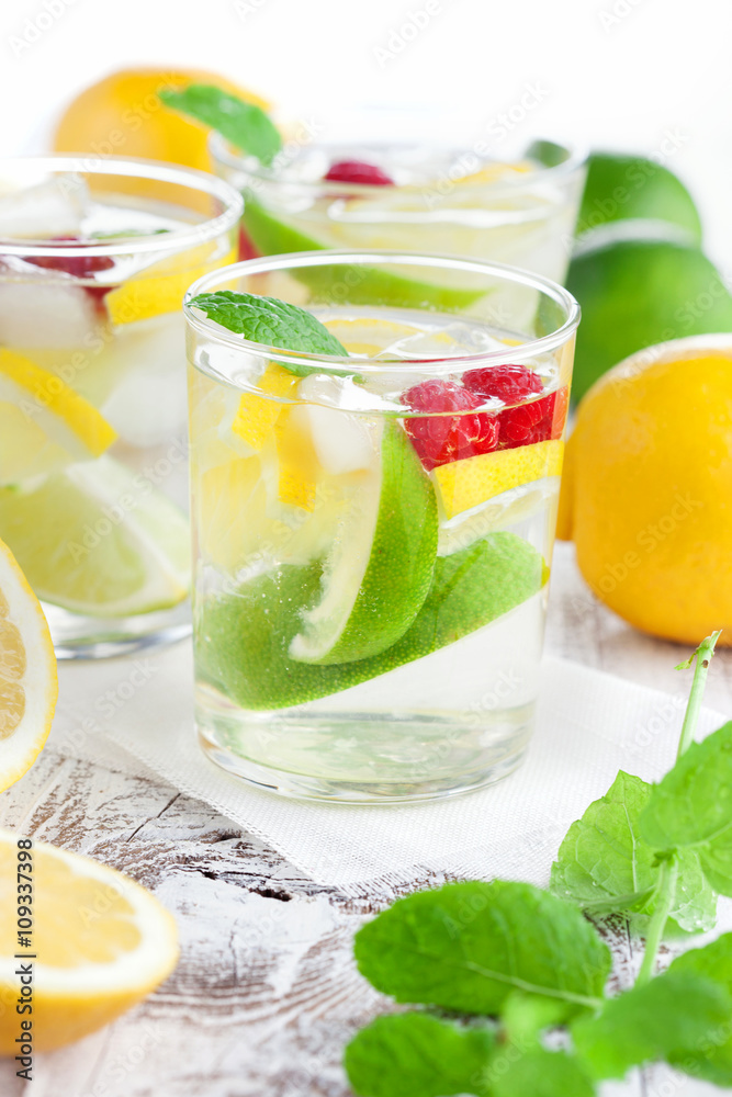 Lemonade in a glass with mint Lemonade in a glass with mint