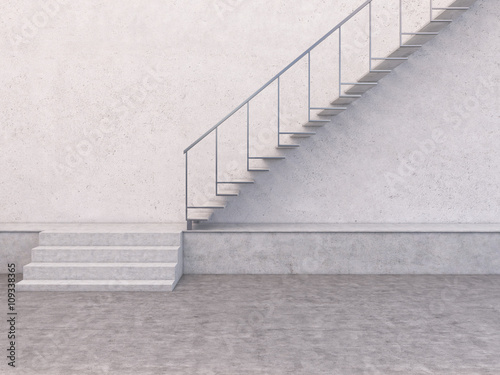 Concrete interior stairway