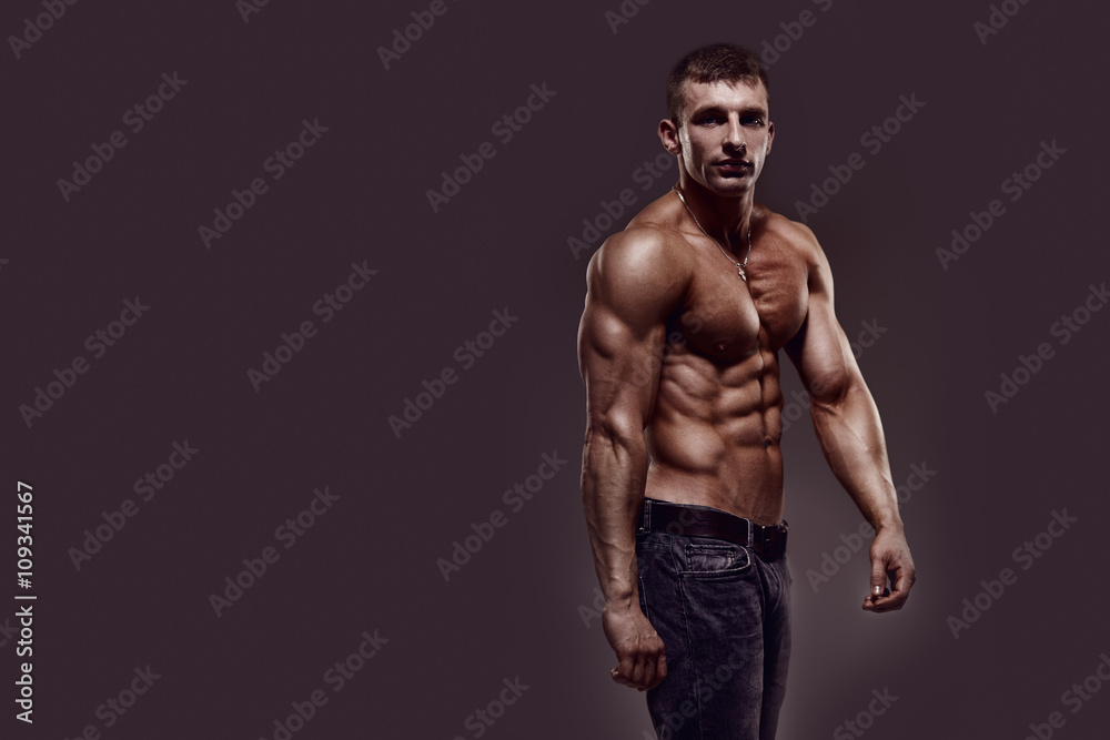 Fototapeta premium Shirtless young man