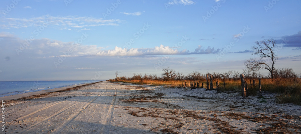 Sunrise on a beach of the quiet sea Sunrise on a beach of the quiet sea