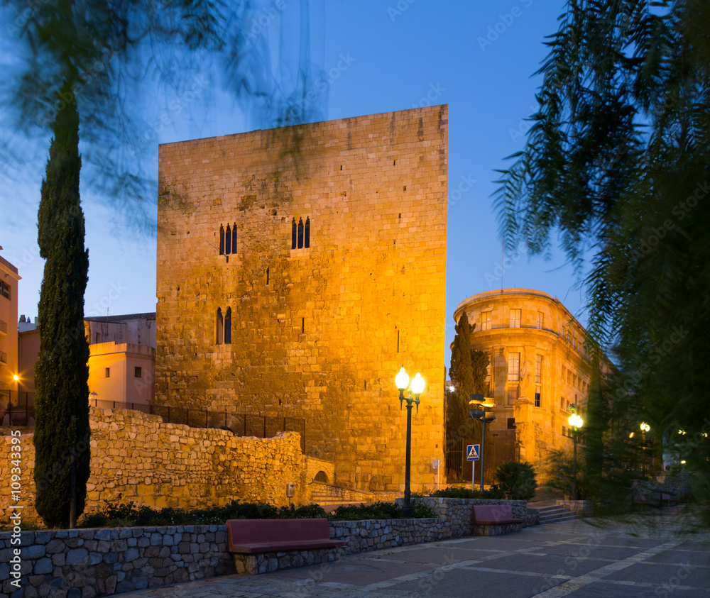 Palace of Pretori Roma in evening time at Tarragona