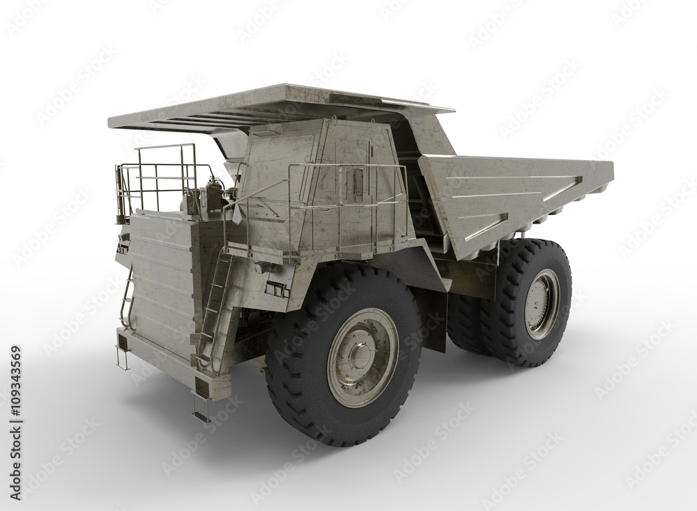 Obraz premium 3d illustration of mine vehicle machine, on white background isolated with shadow. easy to use, icon for game.