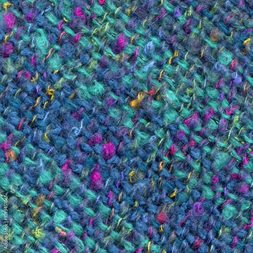 Close-up detail of hand-woven woolen fabric