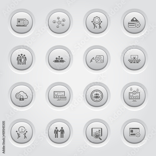 Button Design Business Icons Set