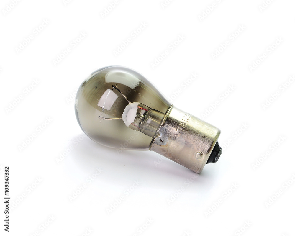 burn light bulb on white background burn light bulb on white background