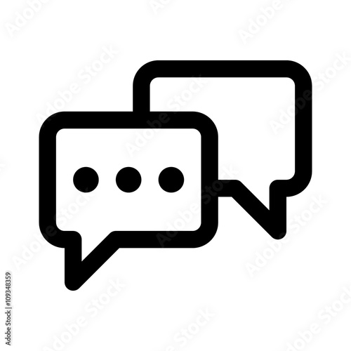 Chatting or messaging bubbles line art icon apps and websites 