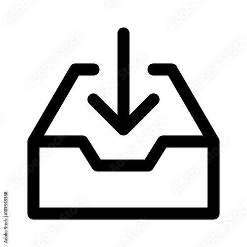 Message inbox / mail inbox line art icon for apps and websites