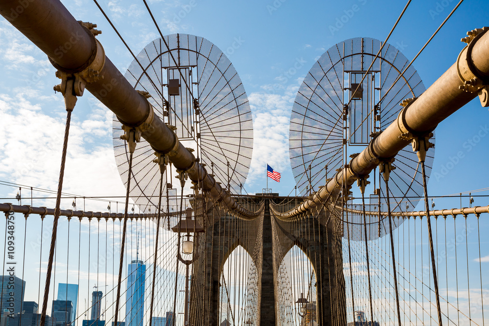 Obraz premium Detail of Brooklyn Bridge