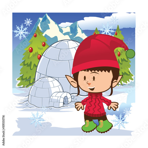 Cute and funny santa elves