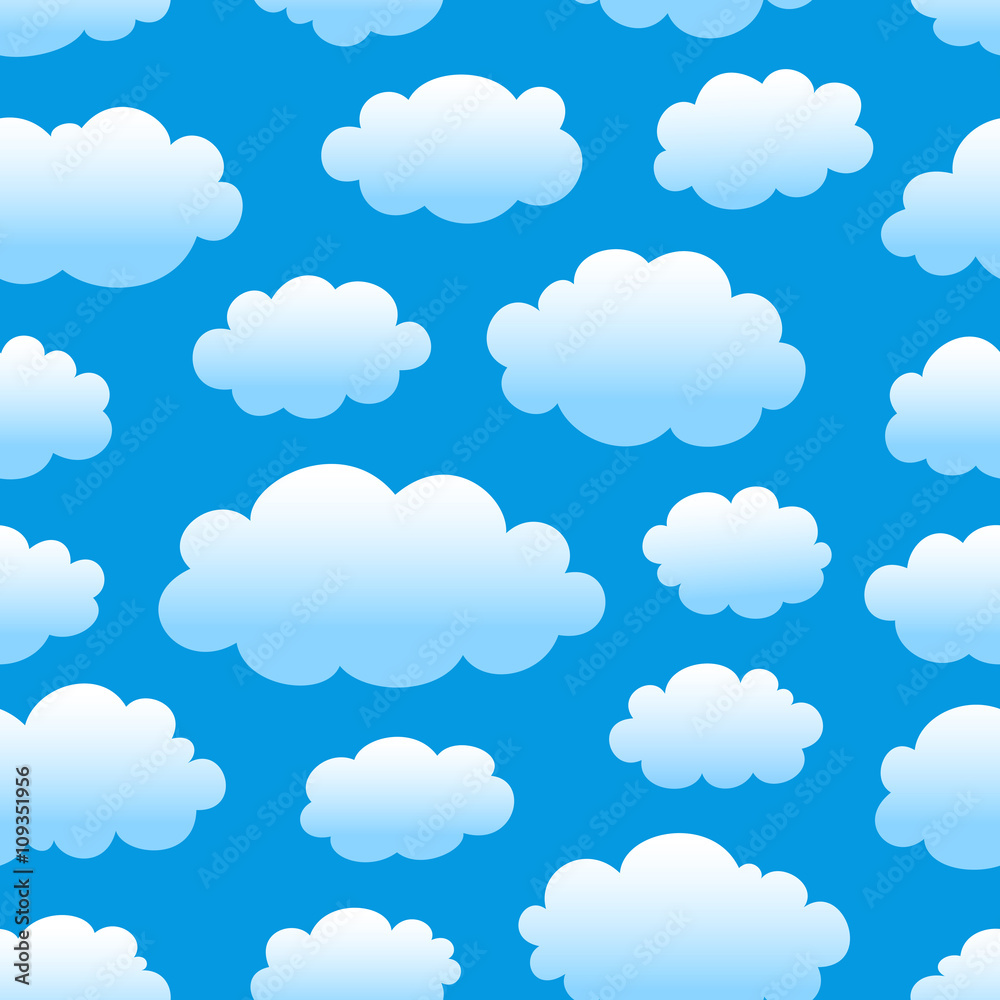 Seamless pattern with clouds