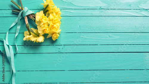 Fototapeta Naklejka Na Ścianę i Meble -  Background with narcissus flowers