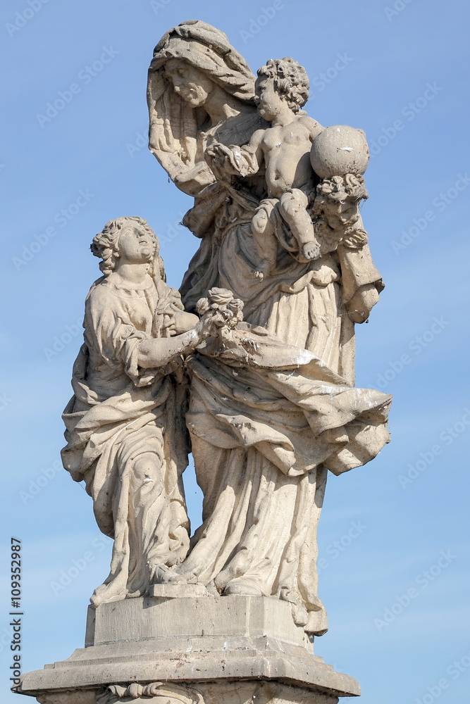 St Anna statue on Charles Bridge in Prague