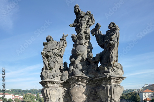Statue of Saints Dominic and Thomas on Charles Bridge in Prague © philipbird123