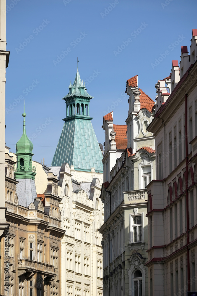 View down Maiselova street in Prague