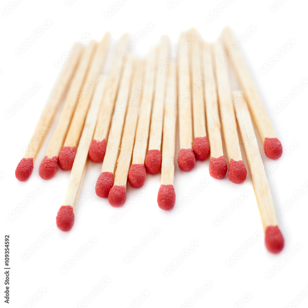 Pile of Wooden matches isolated over the white background Pile of Wooden matches isolated over the white background